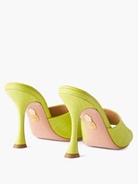 Thumbnail for your product : Aquazzura Violette 95 Canvas And Leather Mules - Green