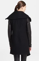 Thumbnail for your product : Helmut Lang 'Inclusion Willow' Leather Trim Wool Blend Coat