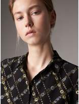 Thumbnail for your product : Burberry Lattice Floral Print Silk Shirt