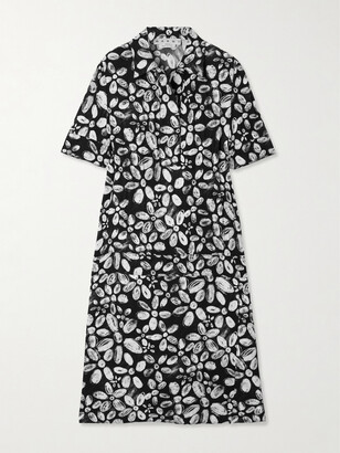 Marni Printed Crepe Midi Dress - Black