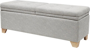 Split-Top Storage Bench With Soft-Close Lid – Solid Wood & Plywood Frame, Ample Hidden Storage