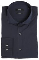 Thumbnail for your product : HUGO BOSS navy stretch cotton spread collar dress shirt