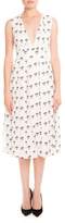 Thumbnail for your product : Victoria Beckham Sleeveless Pleated Daisy-Print Midi Dress