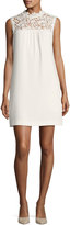 Thumbnail for your product : Theory Aronella Elevate Crepe Lace-Yoke Dress, White