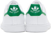 Thumbnail for your product : adidas White and Green Stan Smith Sneakers