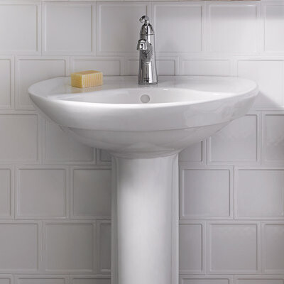 Ravenna 23" Tall Vitreous China U-Shaped Pedestal Bathroom Sink