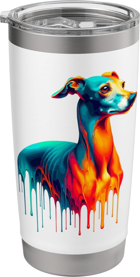 Italian Greyhound Dog Lover Gifts Dripping Paint Art Italian Greyhound Italian Sighthound Iggy Stainless Steel Insulated Tumbler
