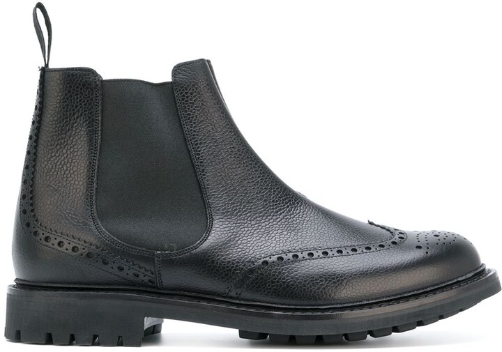 brogue-detailed Chelsea boots - ShopStyle