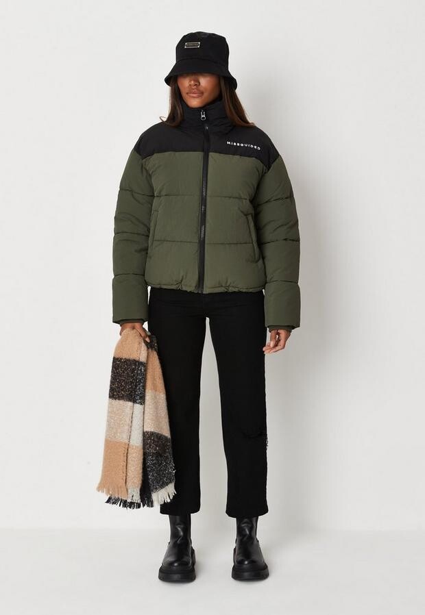 Green Puffer Coat Missguided Puffer Mantel Puffer Coat Missguided