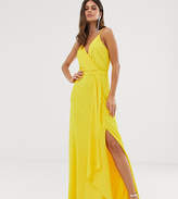 Thumbnail for your product : TFNC cami wrap maxi dress with fishtail in yellow
