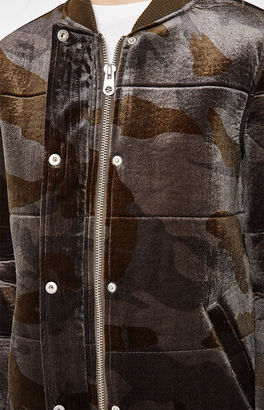 Members Only Velour Camouflage Bomber Jacket