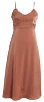 Thumbnail for your product : Line & Dot Ali Ruffle Trim Satin A-Line Midi Dress