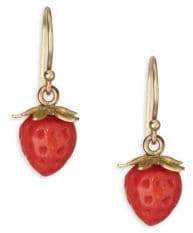 Annette Ferdinandsen Red Coral, Crystal & 18K Yellow Gold Strawberry Post Earrings