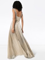 Thumbnail for your product : Oscar de la Renta Metallic Fern embroidered gown