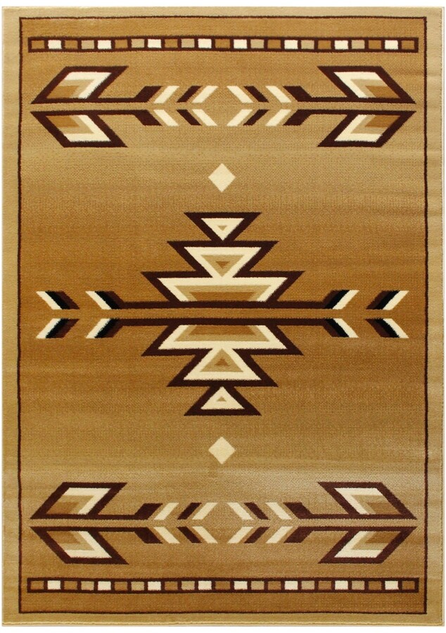 Priyas Home Goods Lodi Collection Southwestern 8' x 10' Brown Area Rug ...