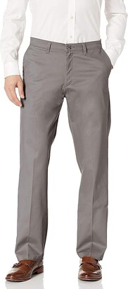Lee Men's Total Freedom Stretch Relaxed Fit Flat Front Pant (Charcoal) Men's Clothing