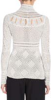 Thumbnail for your product : Turtleneck Long-Sleeve Crochet Knit Sweater