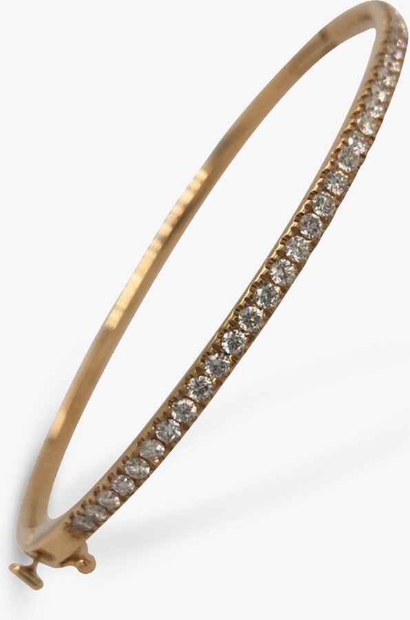 Vintage Fine Jewellery Second Hand 18ct Yellow Gold Diamond Bangle