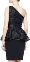 Thumbnail for your product : Halston One-Shoulder Peplum Dress