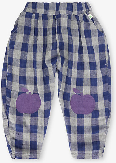 The Bonnie Mob Blue Apple Barrel-Leg Check-Print Cotton-Poplin Trousers 2-5 Years 2-3 Years