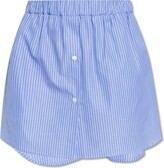 Pinstriped Button-Up Skirt