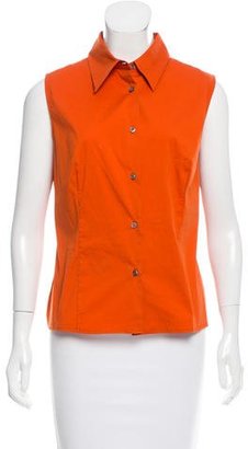 Piazza Sempione Sleeveless Button-Up Top
