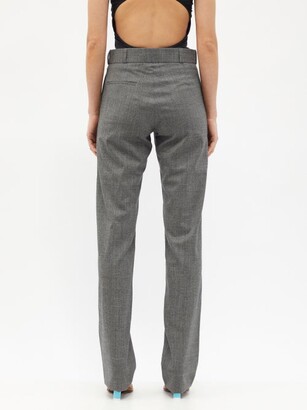 Vetements Prince Of Wales-check Wool-blend Suit Trousers - Grey