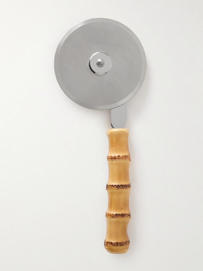 Stainless Steel and Bamboo Pizza Slicer