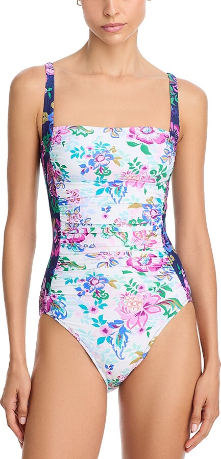 Johnny Was Marilyn Ruched One Piece Swimsuit