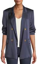 Thumbnail for your product : L'Agence Taryn Double-Breasted Silk Blazer