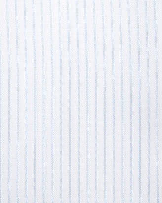 Brioni Satin-Stripe Dress Shirt, White/Light Blue