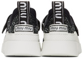 Thumbnail for your product : Miu Miu Black and White Glitter Run Sneakers