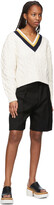 Thumbnail for your product : VVB Off-White Merino Cropped V-Neck Sweater