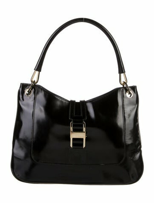 Gucci Vintage Patent Leather Shoulder Bag Black ShopStyle