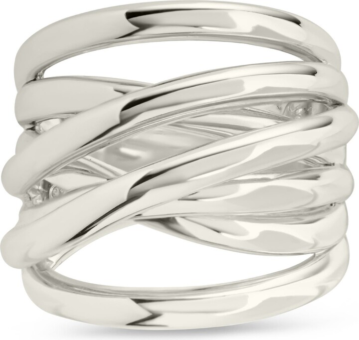 Sterling Forever Rebecca Layered Band Ring