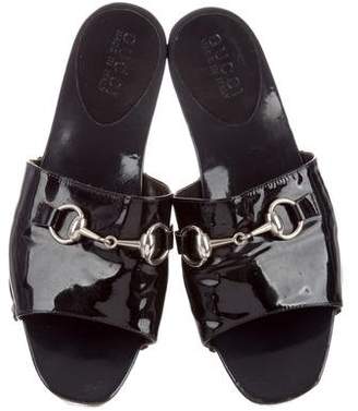 Gucci Horsebit Patent Leather Sandals