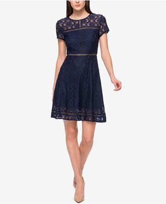 Jessica Simpson Illusion Lace Fit & Flare Dress