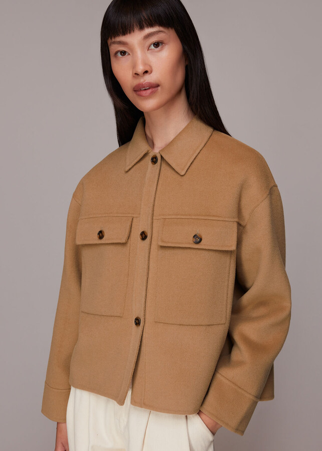 Whistles Hannah Boxy Wool Overshirt ShopStyle Jackets