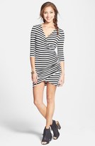 Thumbnail for your product : Lush Stripe Faux Wrap Body-Con Dress (Juniors)