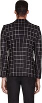 Thumbnail for your product : Alexander McQueen Black & White Silk Amq 1B Check Jacket