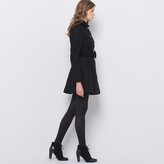 Thumbnail for your product : La Redoute MADEMOISELLE R Wool Mix Coat with Peter Pan Collar and Velvet Belt