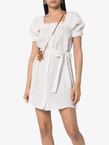 Thumbnail for your product : Sleeper Square-Neck Tie-Waist Mini Dress