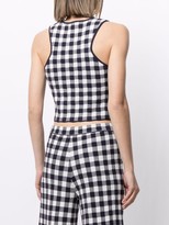 Thumbnail for your product : STAUD Gingham Knit Cropped Top