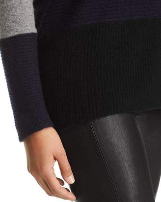 Bloomingdale's C by Rib-Knit Detail Color-Block Cashmere Sweater - 100% Exclusive