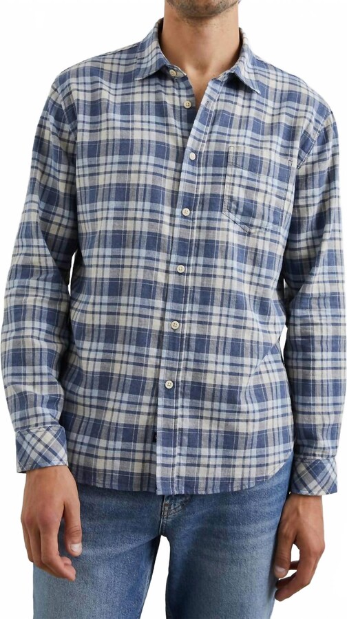 Rails Wyatt Shirt In Navy Sorghum Oxford