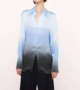 Dip-Dye Ombr Silk Long Sleeve Shirt 