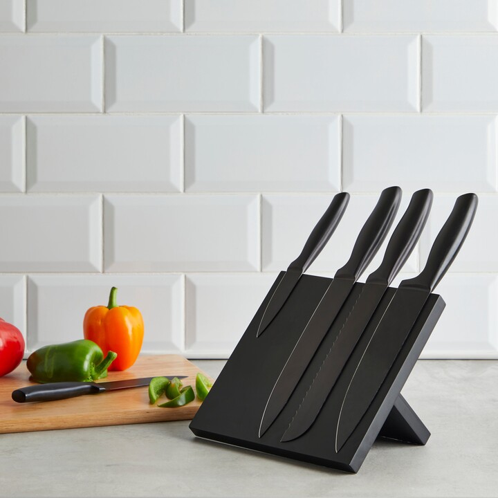 Dunelm Black Knife Block Set Black ShopStyle