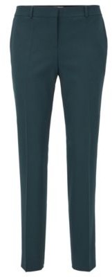 HUGO BOSS Regular-fit trousers in virgin-wool twill with stretch