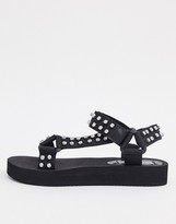 Thumbnail for your product : Steve Madden Henrly flat embellished sandal in black