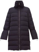 Thumbnail for your product : Moncler Belia Fluted-sleeve Quilted-down Coat - Navy